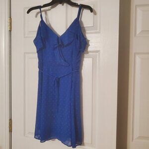 BCX Junior's Ruffled Cold Shoulder Dress Blue Size Small